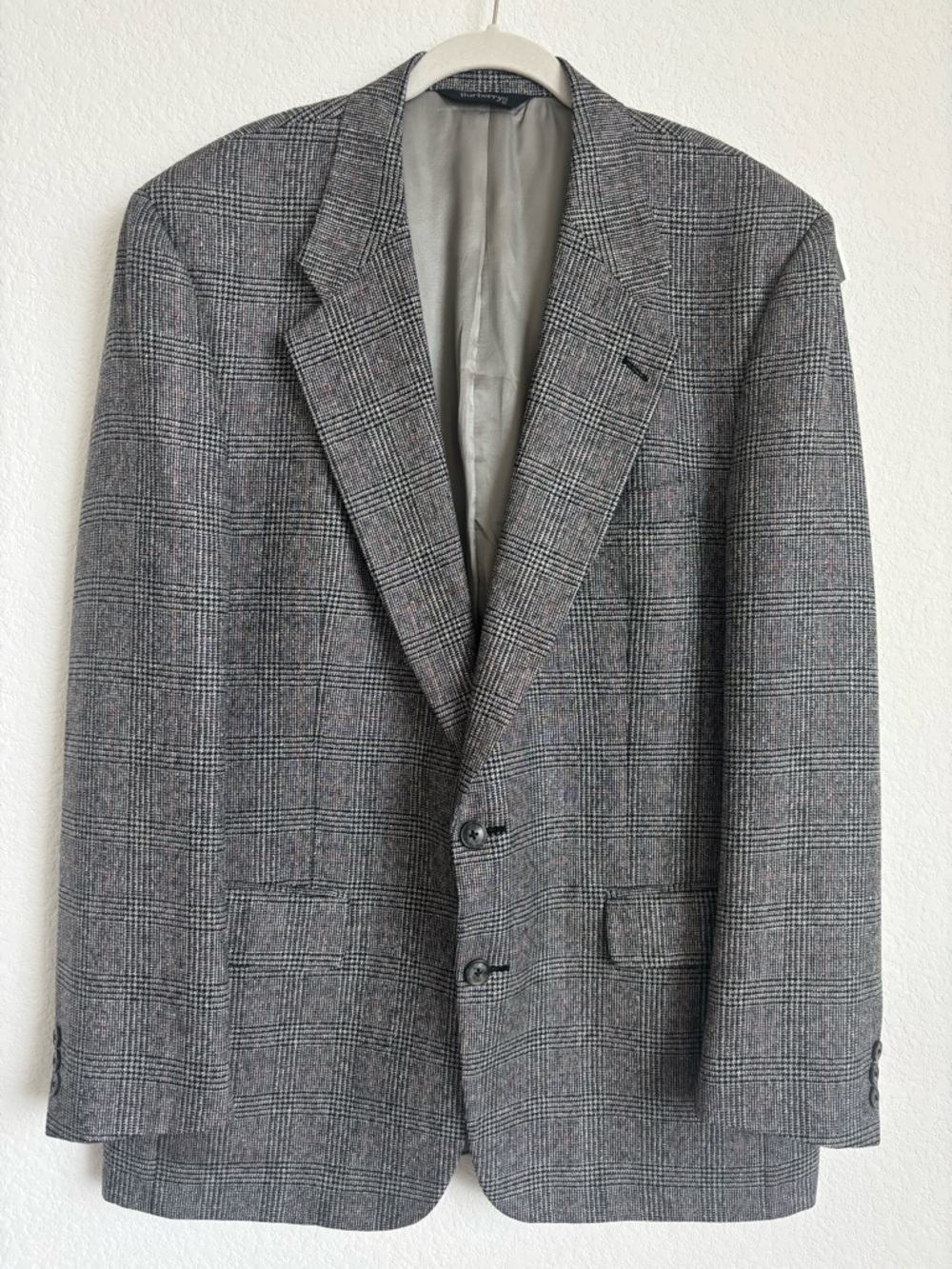 BURBERRY’S for Nordstrom Men’s Black and White Glen Plaid Wool Blazer 46R USA